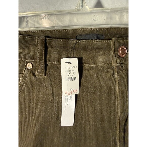 NWT Talbots Women’s Brown Corduroy Pants Size 16W - Picture 2 of 4